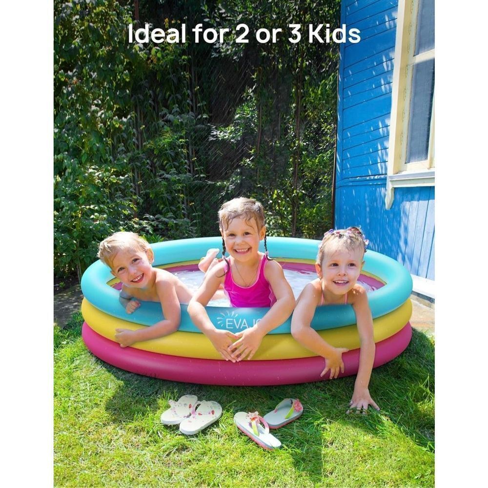 NWT Inflatable Kiddie Pool, 58'' x 13'' Ground Swimming Pool for Kids - Picture 11 of 14